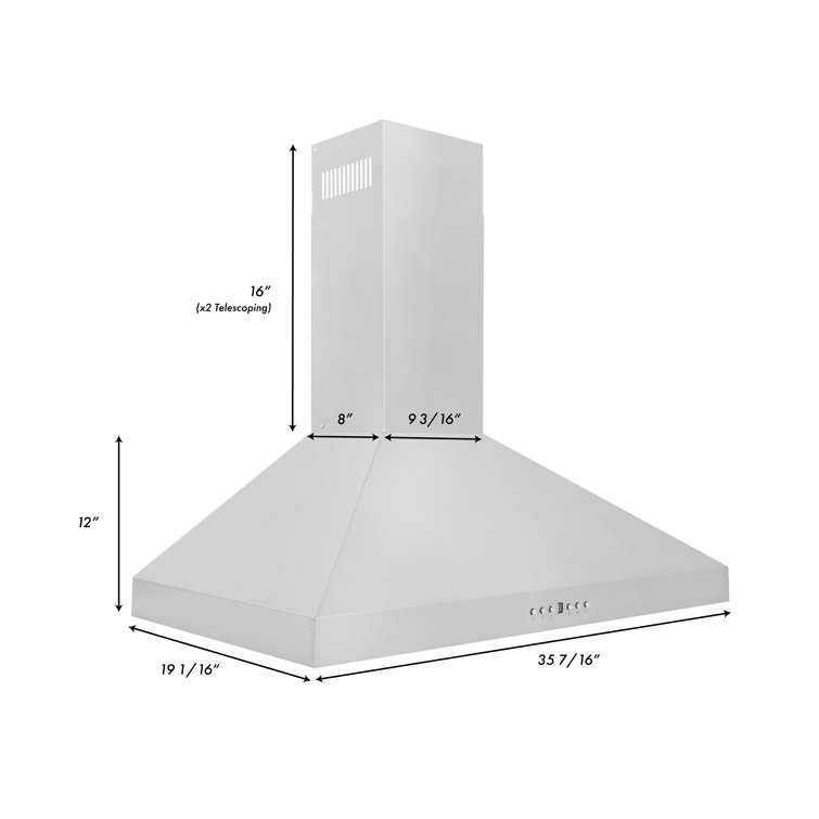 30" Stainless Steel Convertible Wall Mount Range Hood with Charcoal Filter