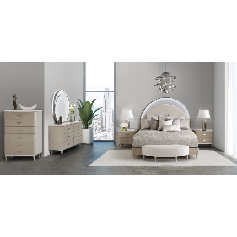 Eclipse King Size Upholstered Bed with LED Moonlight Headboard