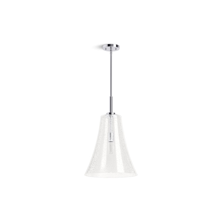 Polished Chrome Glass Indoor/Outdoor Pendant Light