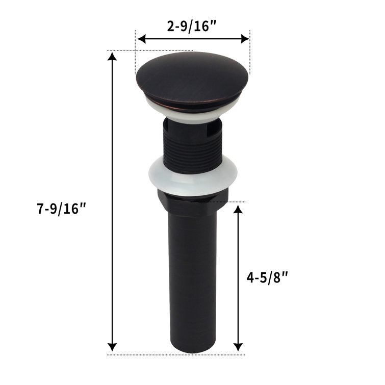 Oil Rubbed Bronze Pop-Up Bathroom Sink Drain with Overflow