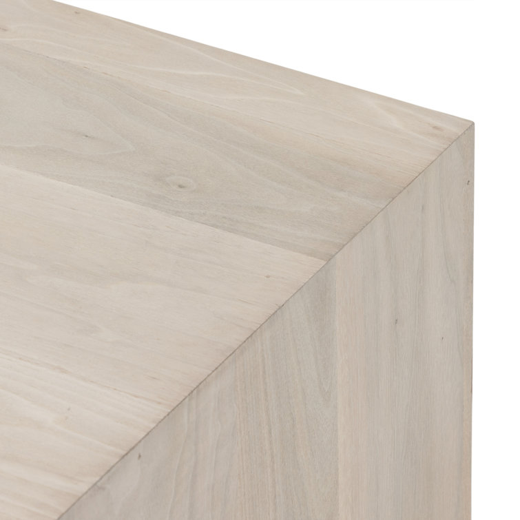 Hudson Rectangular Beige Wood Coffee Table with Storage