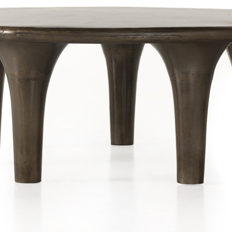 Marlow Collection 48" Round Aged Bronze Metal Coffee Table