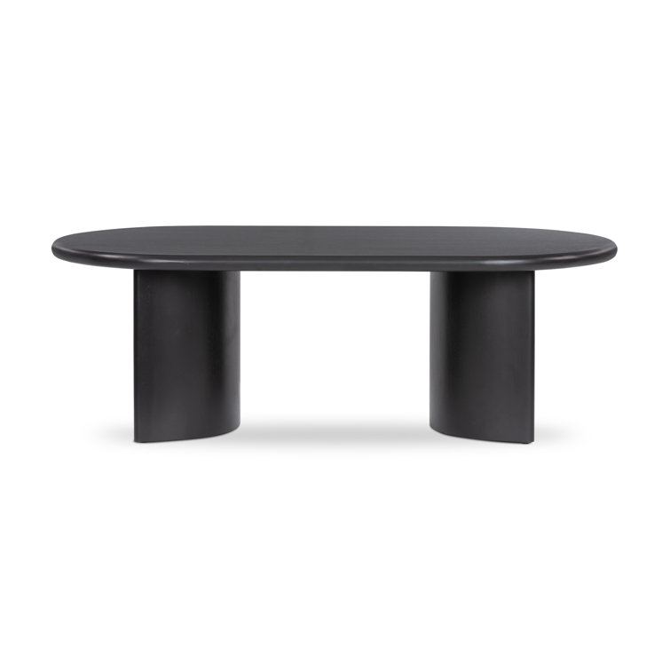 Aged Black Acacia Oval Coffee Table with Storage