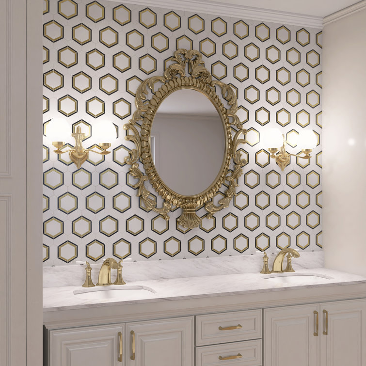 Natural Dorato Hexagon Marble Mosaic Wall Tile