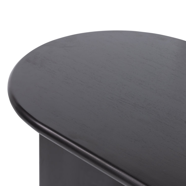 Aged Black Acacia Oval Coffee Table with Storage