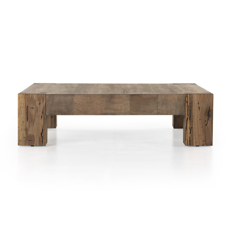 Contemporary Rustic Wormwood Oak 55'' Square Coffee Table