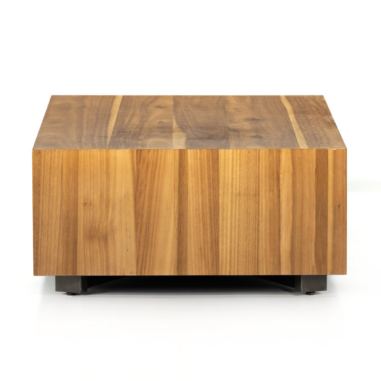Hudson Modern Rectangular Brown Wood Coffee Table with Storage