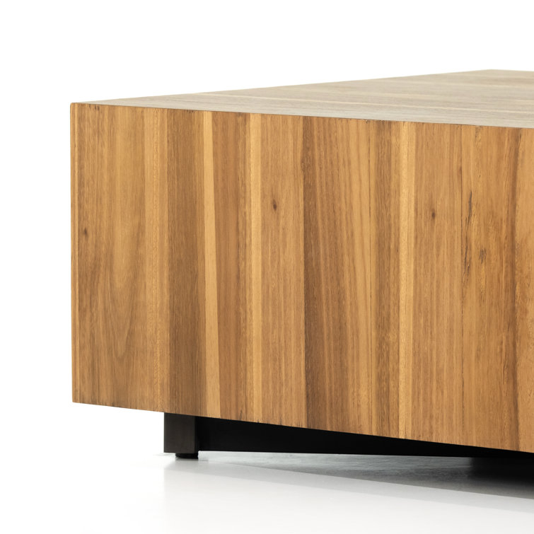Hudson Modern Rectangular Brown Wood Coffee Table with Storage