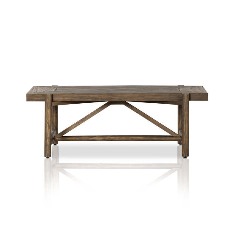 Sienna Brown Rectangular Wood Coffee Table with Storage