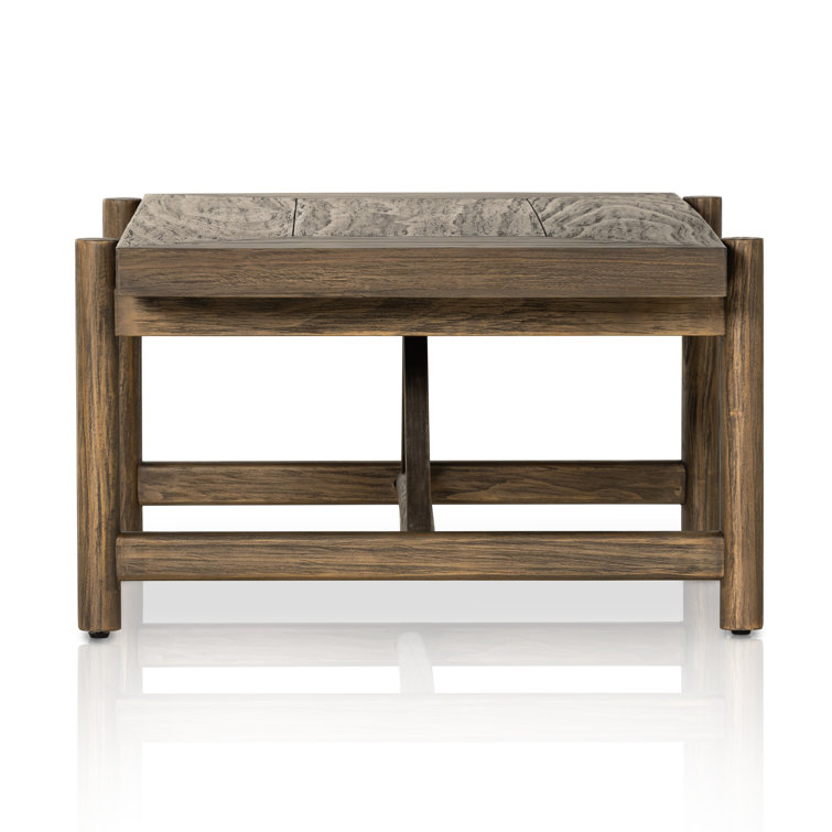 Sienna Brown Rectangular Wood Coffee Table with Storage