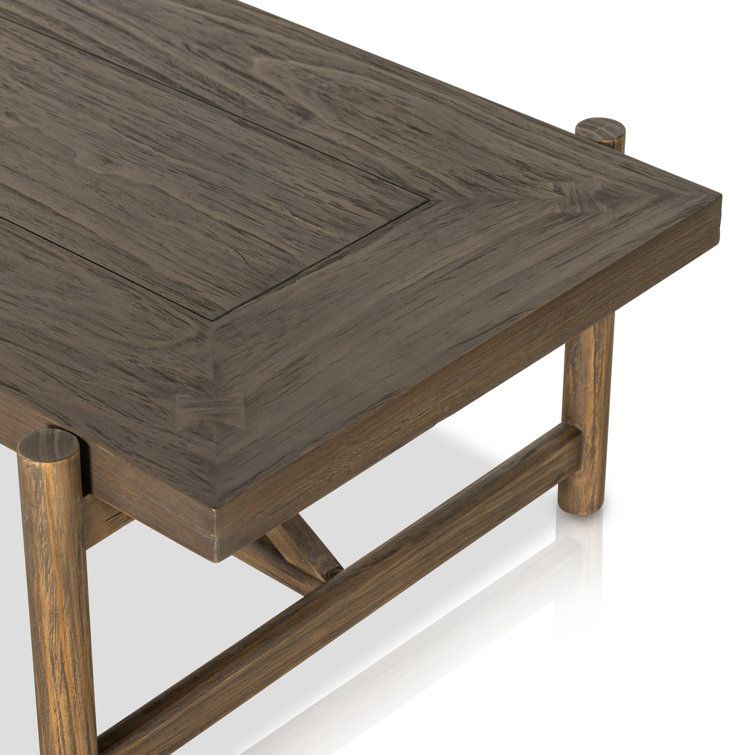 Sienna Brown Rectangular Wood Coffee Table with Storage