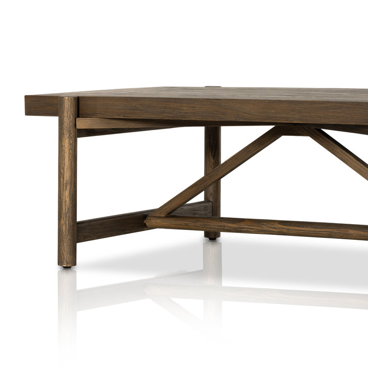 Sienna Brown Rectangular Wood Coffee Table with Storage