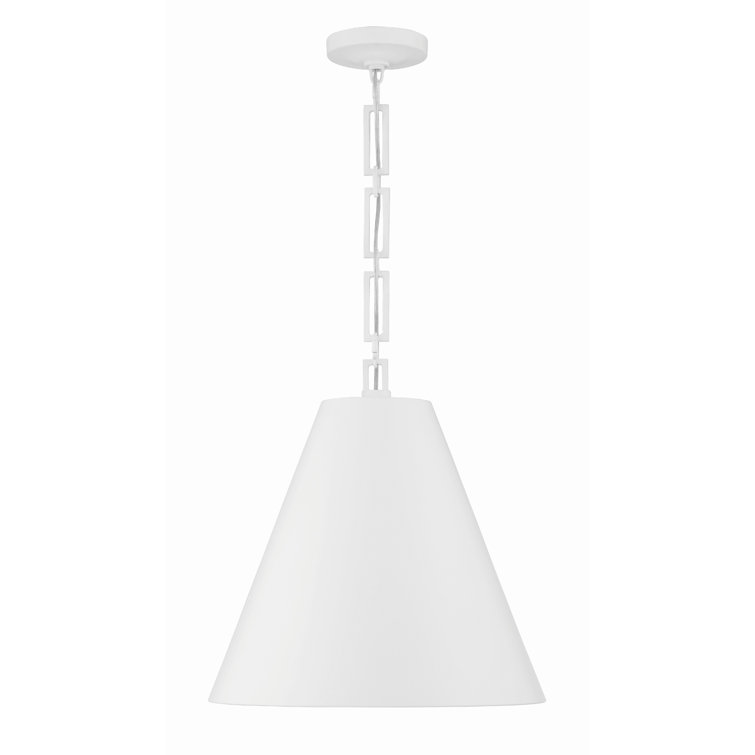 Alston Matte White and Antique Gold Drum Chandelier with Iron Shade