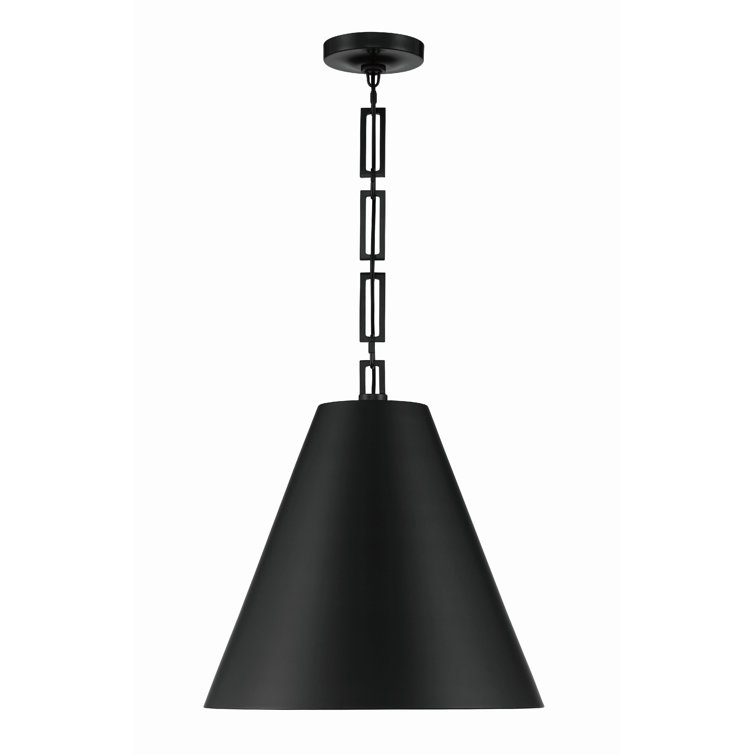 Alston Matte Black & Antique Gold 3-Light Drum Pendant