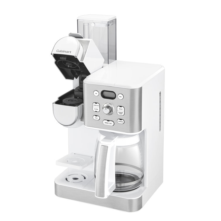 Cuisinart White Stainless Steel 2-in-1 Coffee Maker with Carafe