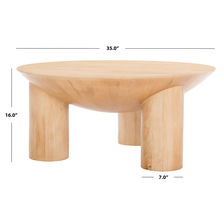 Calhoun Round Natural Mango Wood Coffee Table - 35"