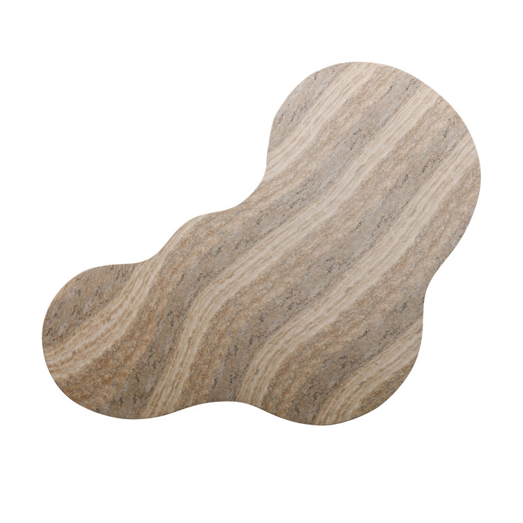 Free Form Travertine Concrete Outdoor Coffee Table