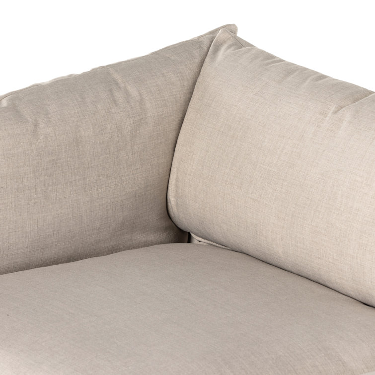 Bennett Moon Fabric Tuxedo Arm Sofa with Removable Cushions