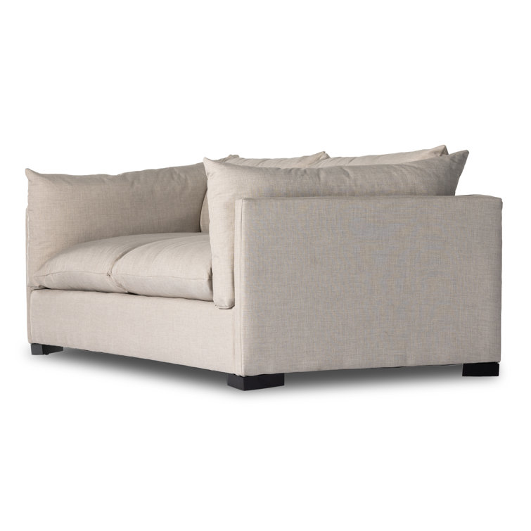 Bennett Moon Fabric Tuxedo Arm Sofa with Removable Cushions