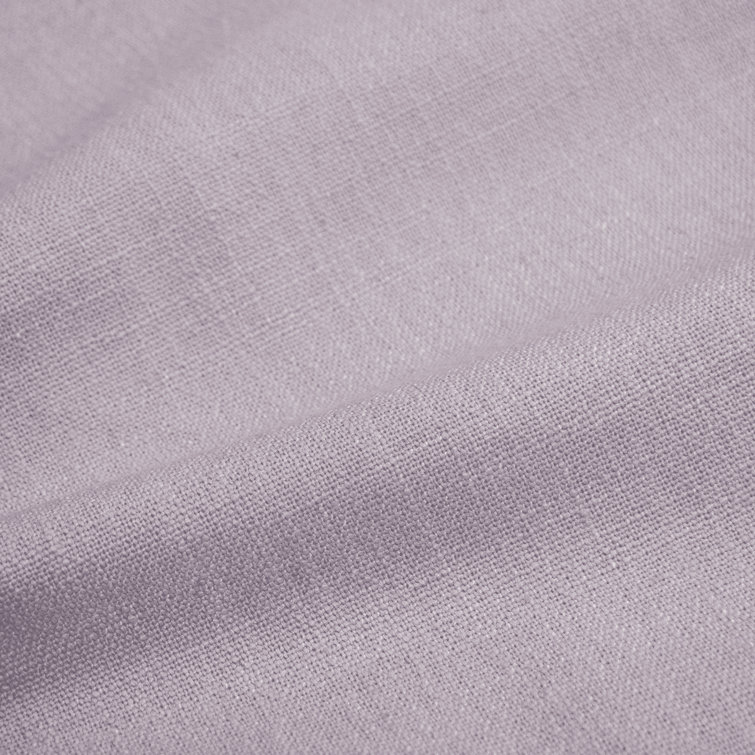 Twin Lilac Linen Upholstered Wingback Platform Bed with Slats