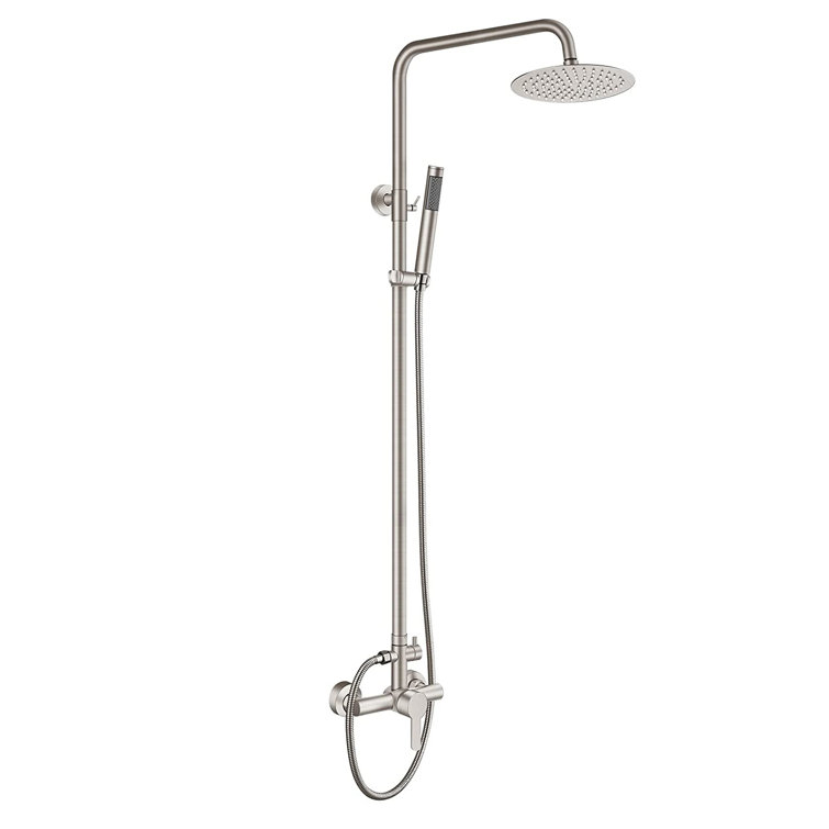 Brushed Stainless Steel Dual Function Outdoor Shower with Single Lever