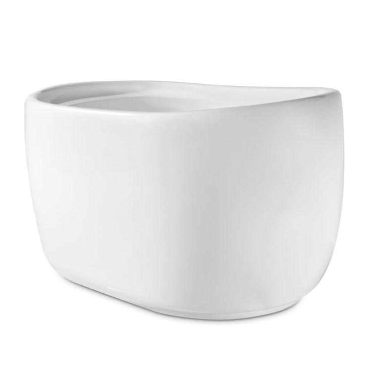 Glossy White Acrylic Freestanding Oval Soaking Tub with Gold Trim