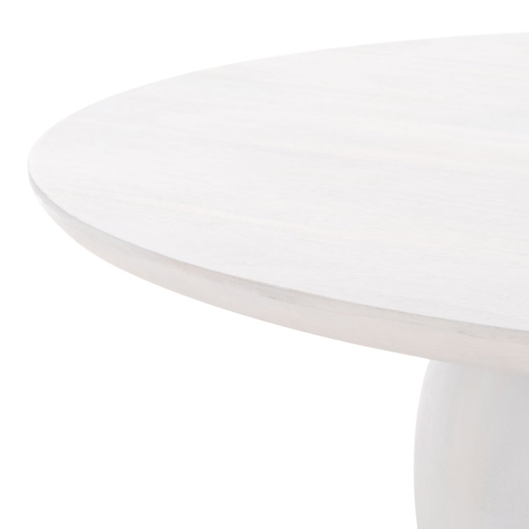 White Wash Round Solid Mango Wood Coffee Table