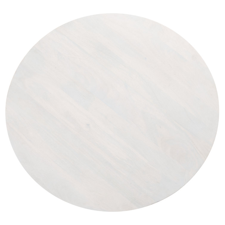 White Wash Round Solid Mango Wood Coffee Table