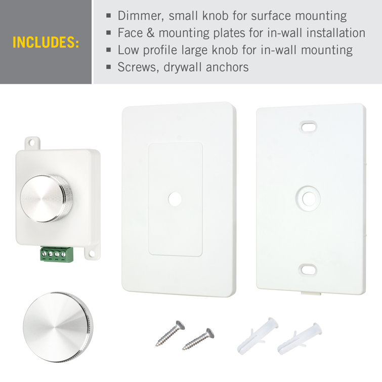 ProLine White Rotary Wireless LED Dimmer Switch