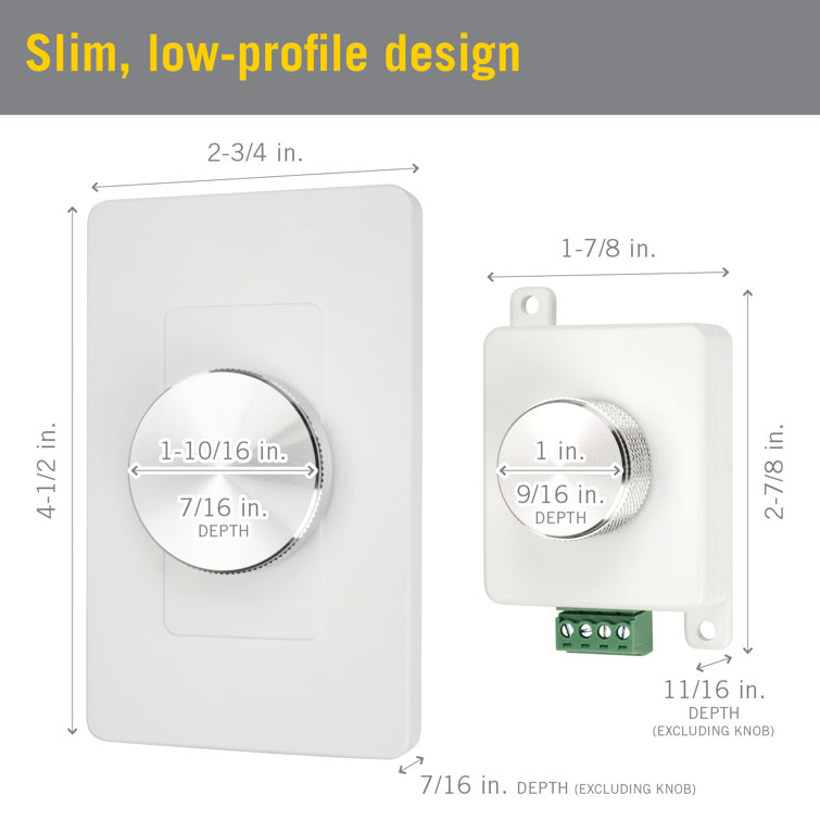 ProLine White Rotary Wireless LED Dimmer Switch