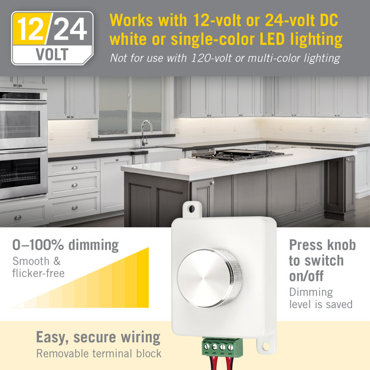 ProLine White Rotary Wireless LED Dimmer Switch