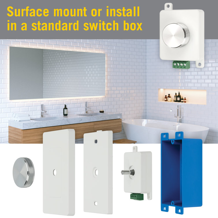ProLine White Rotary Wireless LED Dimmer Switch