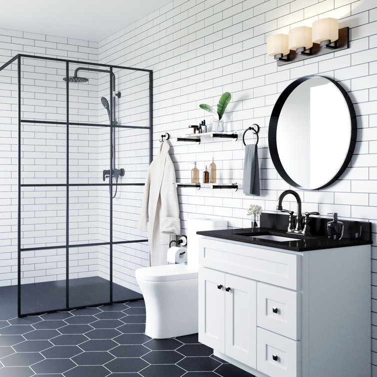 Savannah Matte Black and White Double Robe Hook