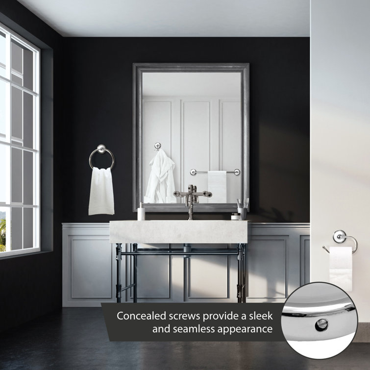 Savannah Polished Chrome and White 4-Piece Bathroom Hardware Set