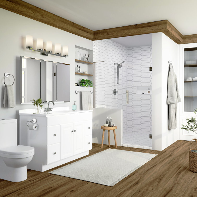 Savannah Polished Chrome and White 4-Piece Bathroom Hardware Set