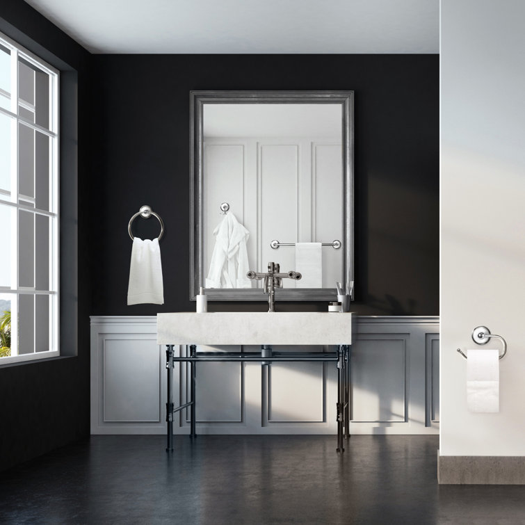 Savannah Polished Chrome and White 4-Piece Bathroom Hardware Set