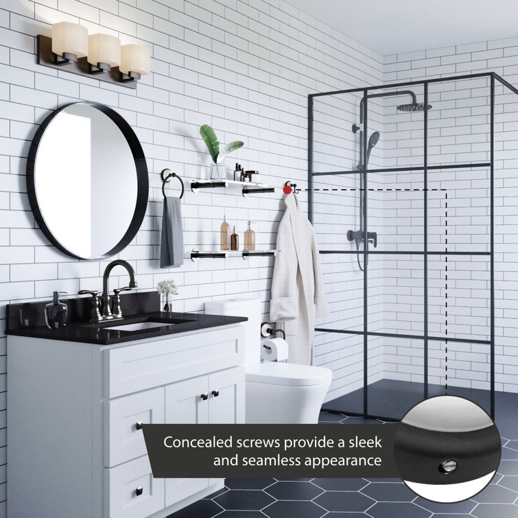Savannah Matte Black and White Double Robe Hook