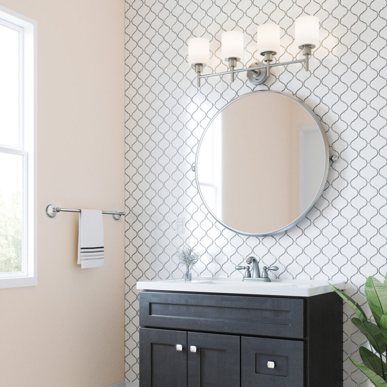 Savannah 24-Inch Polished Chrome and White Wall Mounted Towel Bar