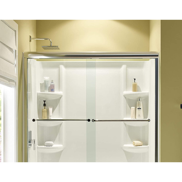 Chrome Square Wall Mounted Rain Shower Faucet Set