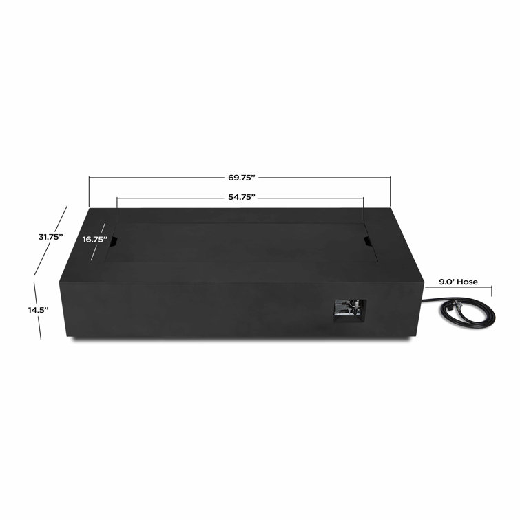 Aegean Black Powder-Coated Steel Gas Fire Pit Table