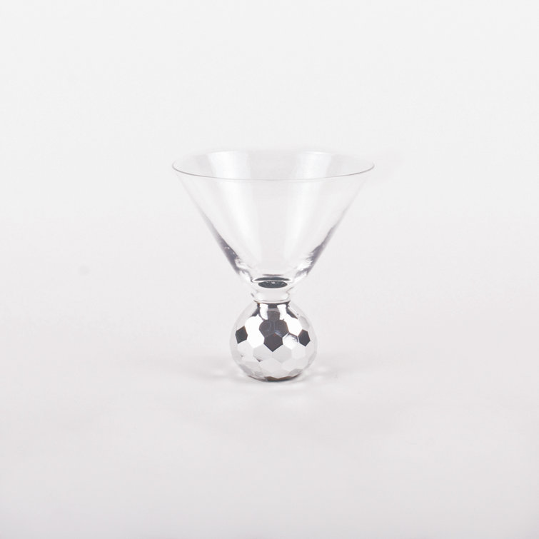 10oz. Silver Disco Ball Martini Glass