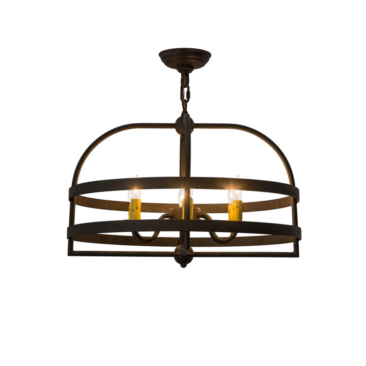 Rustic Ruby and Chocolate 6-Light Mini Candle Chandelier