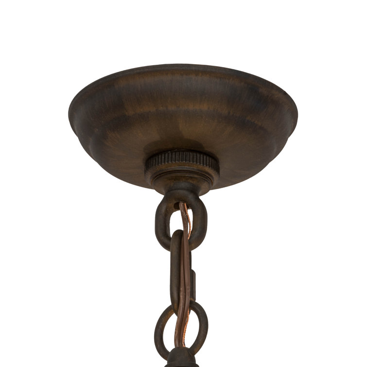 Rustic Ruby and Chocolate 6-Light Mini Candle Chandelier
