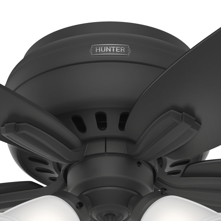 42" Matte Black Low Profile Ceiling Fan with LED Light
