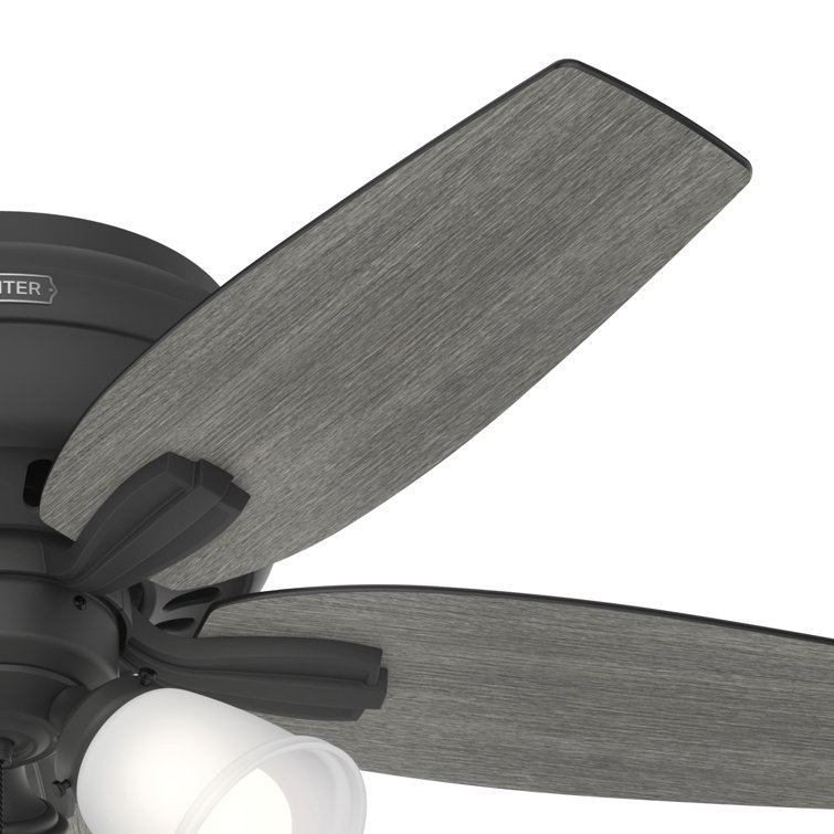 42" Matte Black Low Profile Ceiling Fan with LED Light