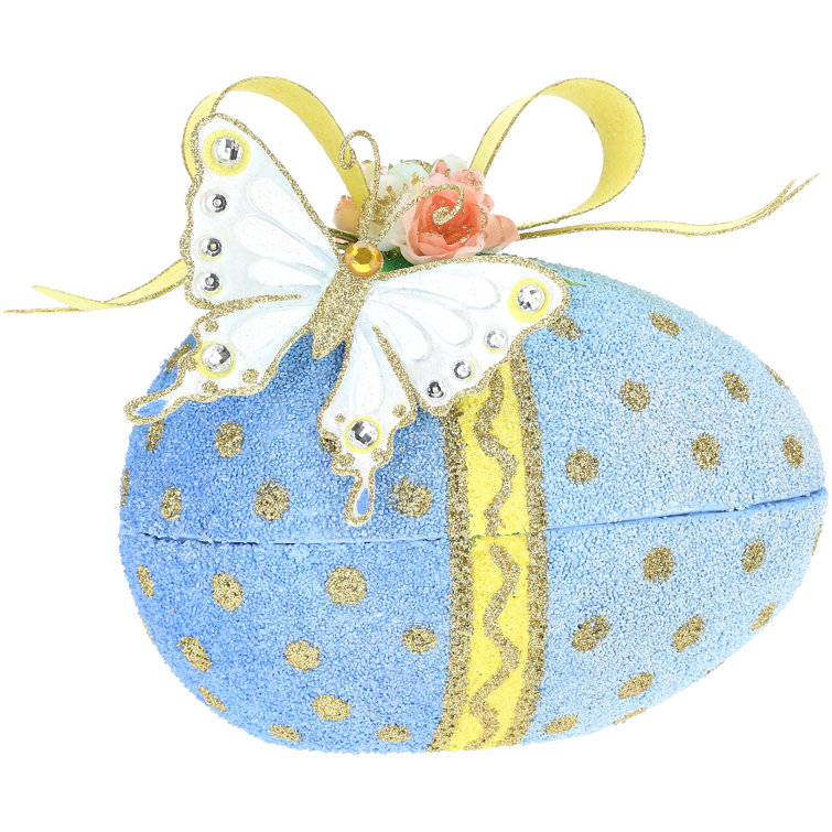 Springtime Butterfly Surprise Egg Crystal Figurine