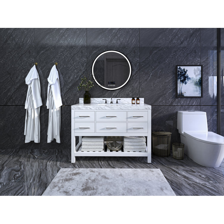 Elizabeth 48'' White Vanity with Gold Hardware