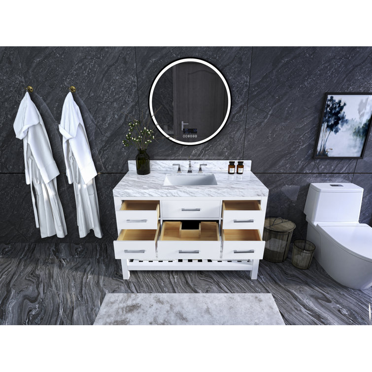 Elizabeth 48'' White Vanity with Gold Hardware