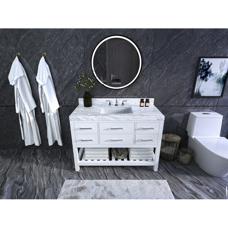 Elizabeth 48'' White Vanity with Gold Hardware