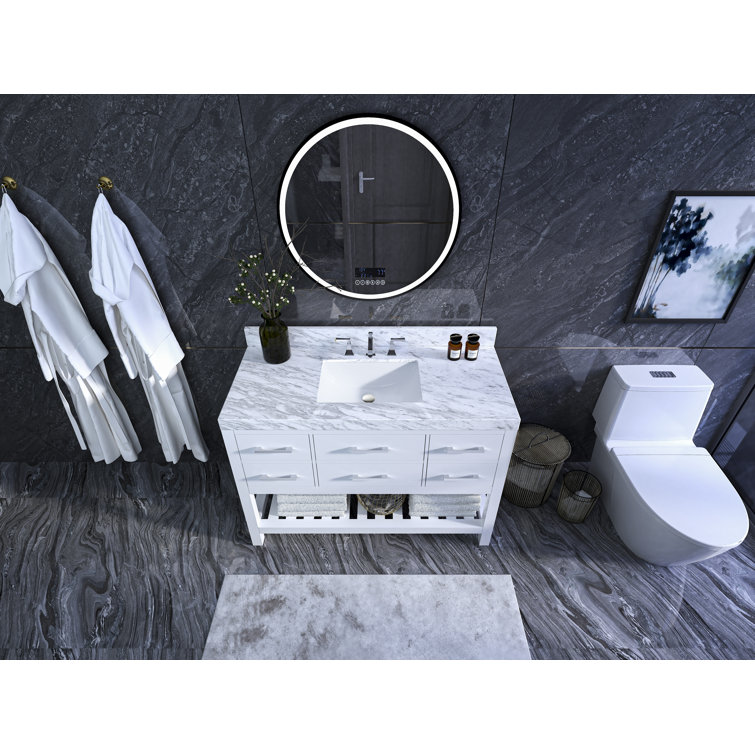 Elizabeth 48'' White Vanity with Gold Hardware
